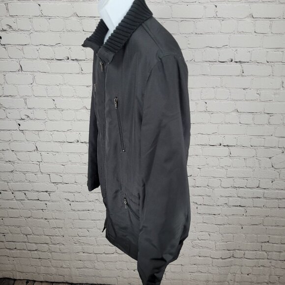 Zara Man Black Full Zip Knit Collar Lightweight Zip Pockets Jacket Size Large L - Picture 13 of 14